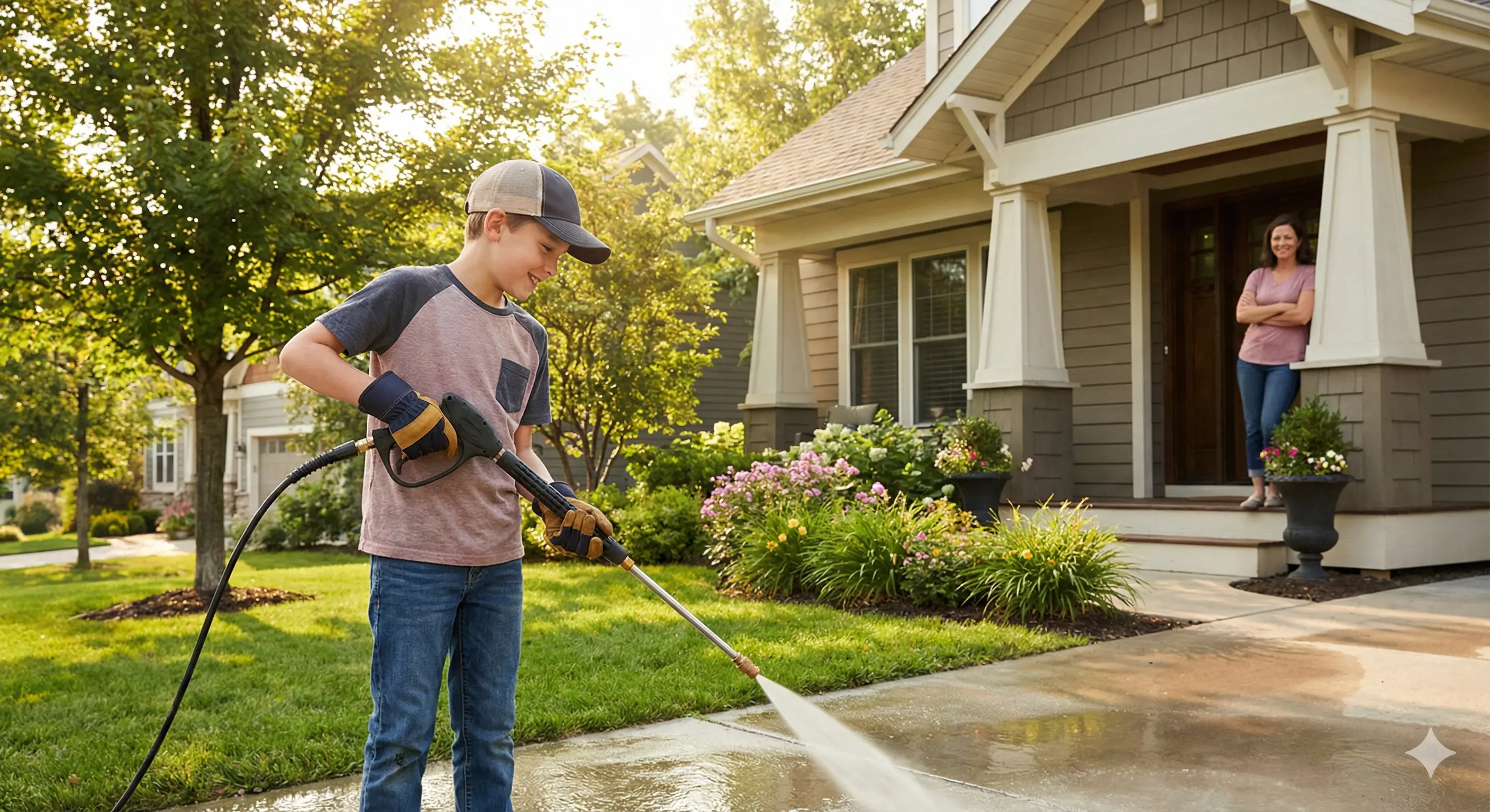 Garden jet washing chore